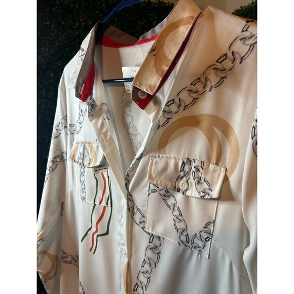 Chain Link Oversized Maxi Shirt Dress - Size L - NWT - Picture 4 of 7